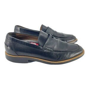 Michael Toschi Flats Men's Sz 7 Penny Loafer Slip on Block Heels Leather Black